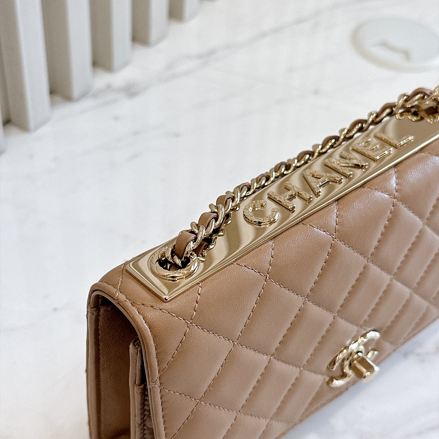 Chanel Trendy CC Wallet On Chain in Beige