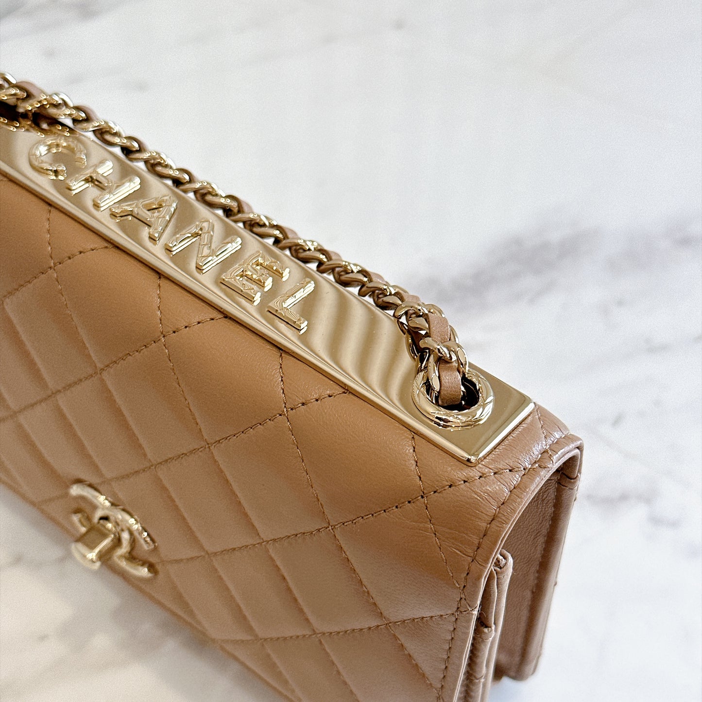 Chanel Trendy CC Wallet On Chain in Beige