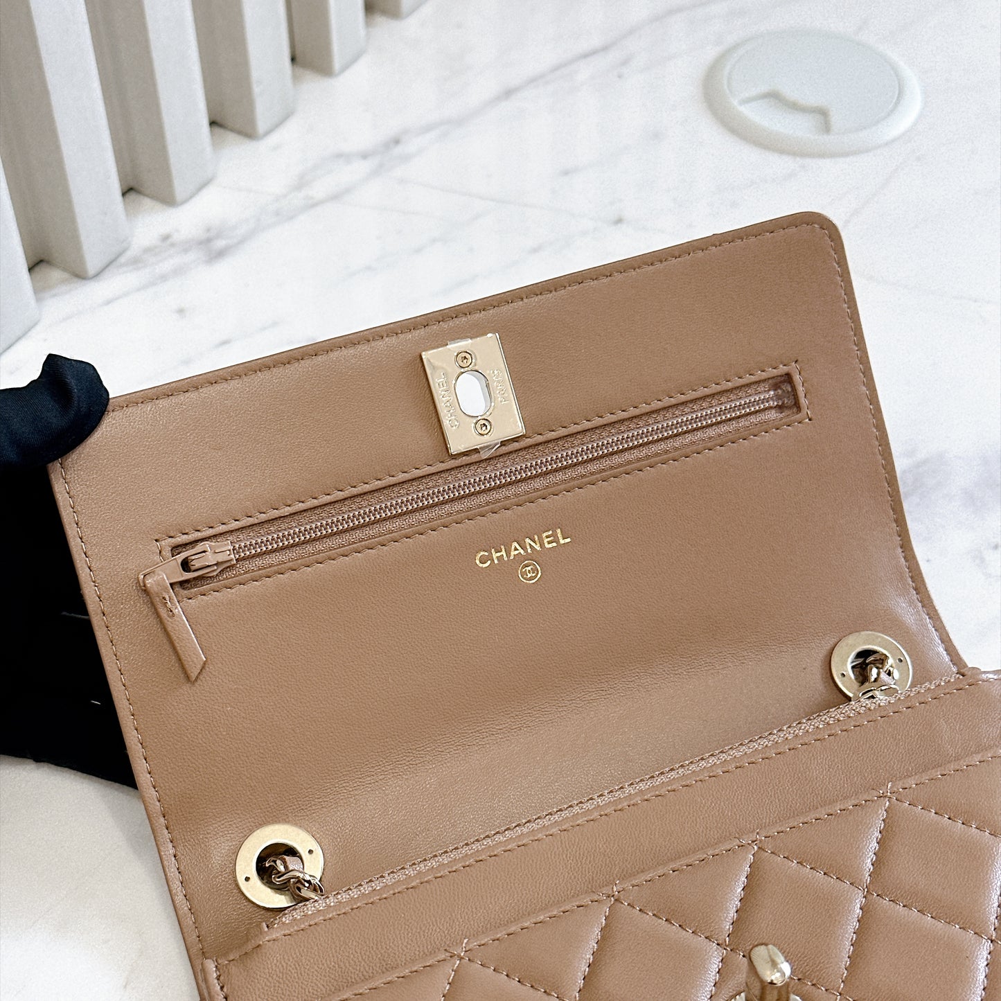 Chanel Trendy CC Wallet On Chain in Beige
