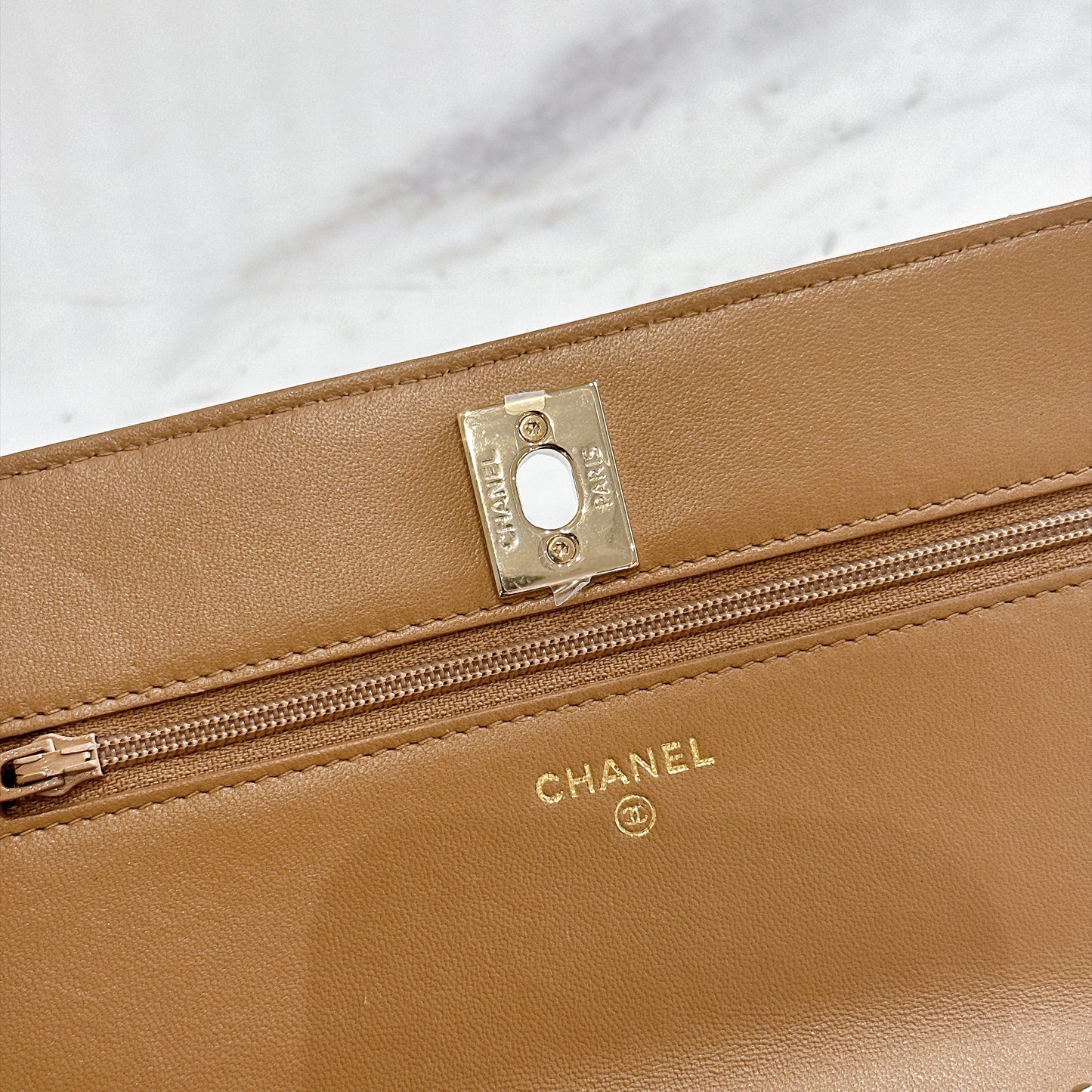 Chanel Trendy CC Wallet On Chain in Beige