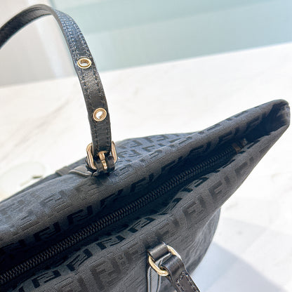 Fendi Black Zucchino Print Canvas Superstar Mini Shopping Tote