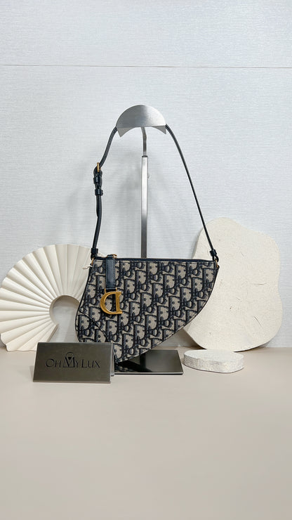 Dior Saddle Rodeo in Blue Dior Oblique Jacquard