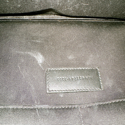 YSL Cassandre Black Crocodile Embossed Zip Pouch
