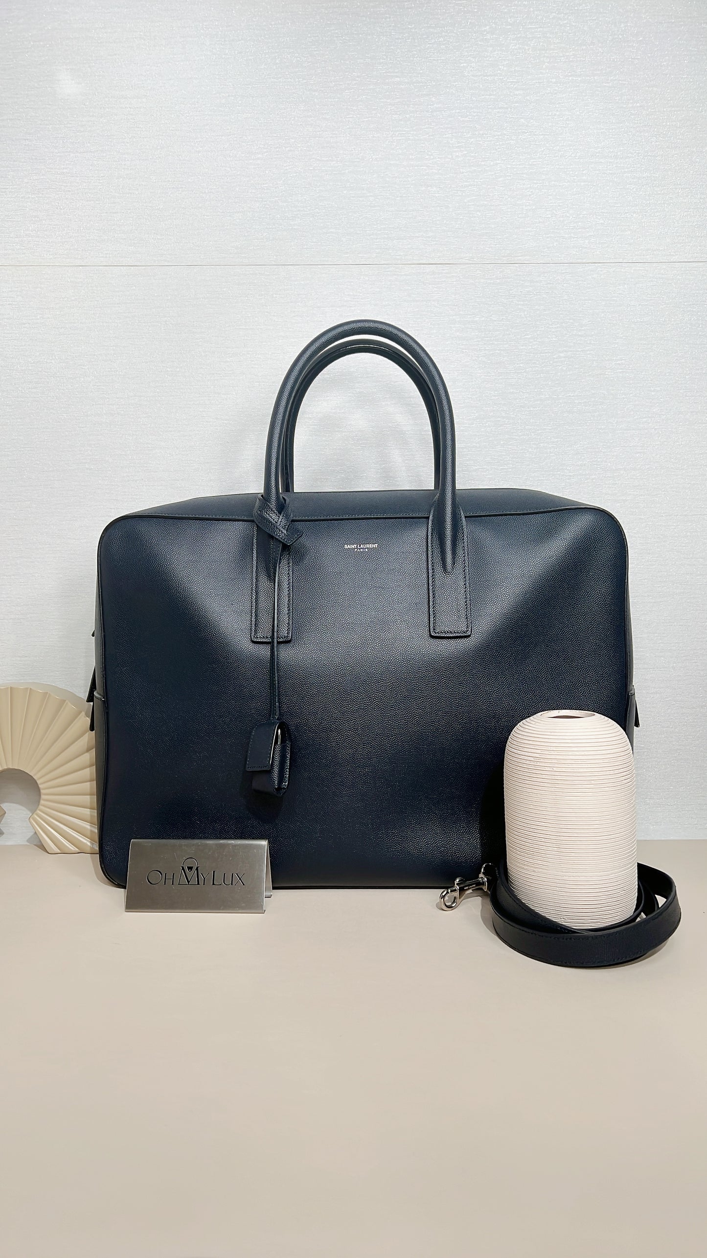 YSL Briefcase in Black Calfskin