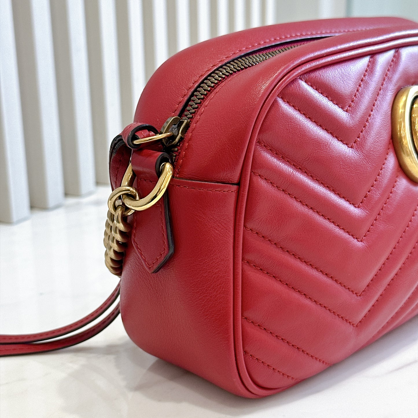 Gucci Marmont Camera Bag in Red Small