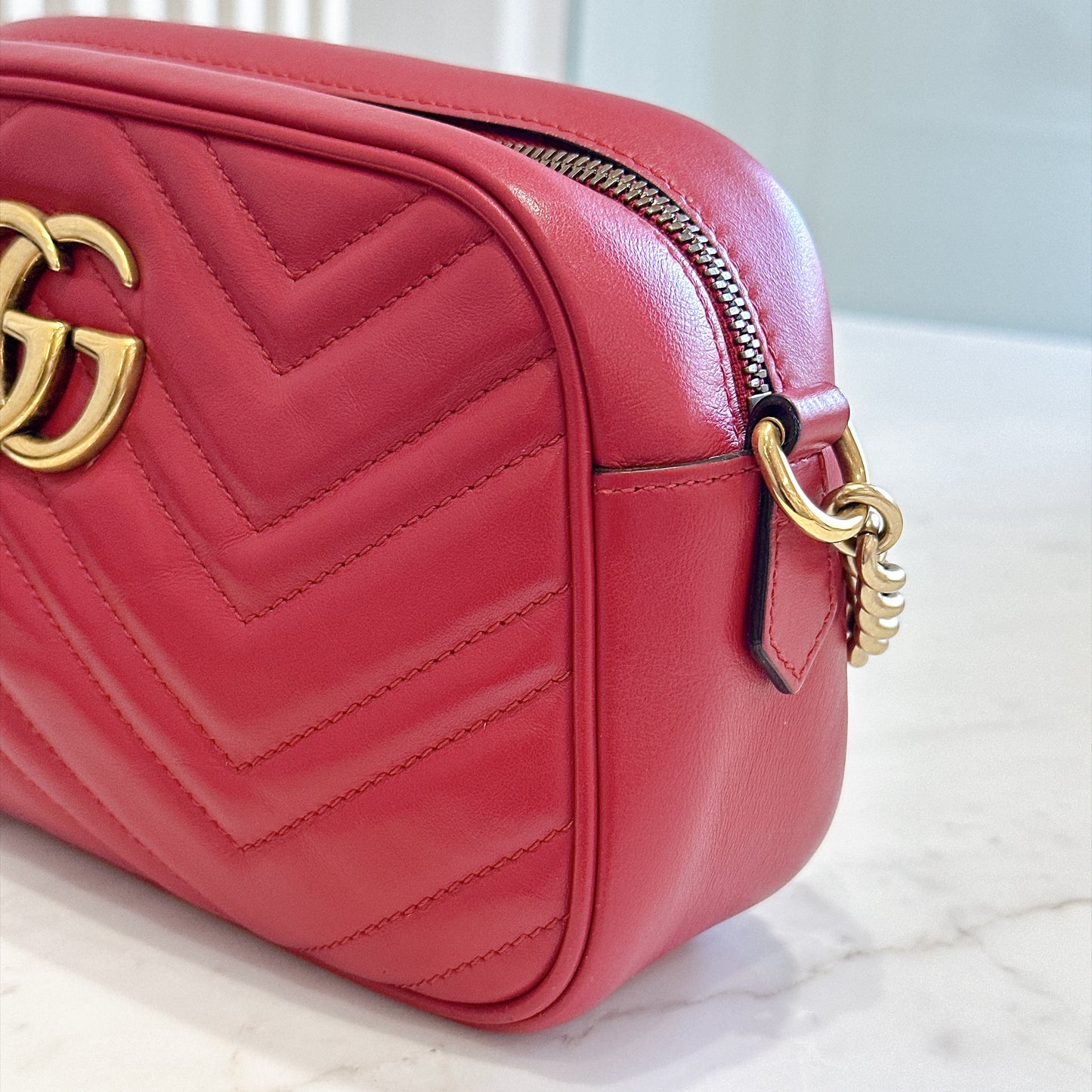 Gucci Marmont Camera Bag in Red Small