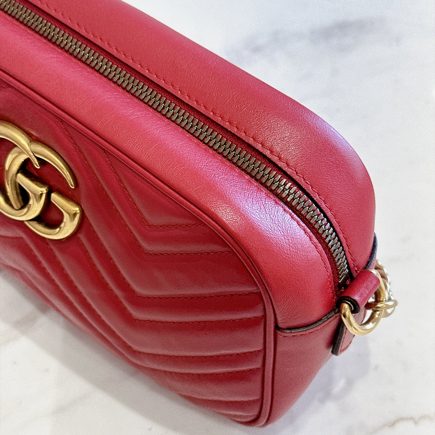 Gucci Marmont Camera Bag in Red Small