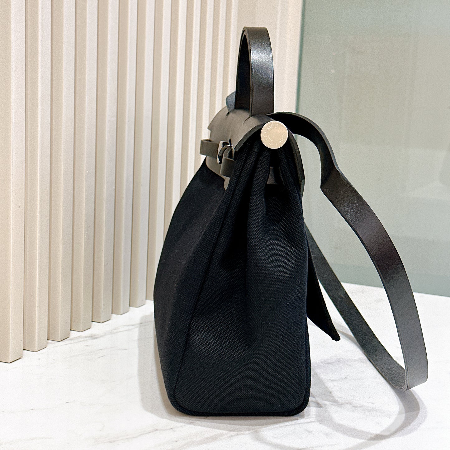 Hermes Herbag Zip 31 in Noir