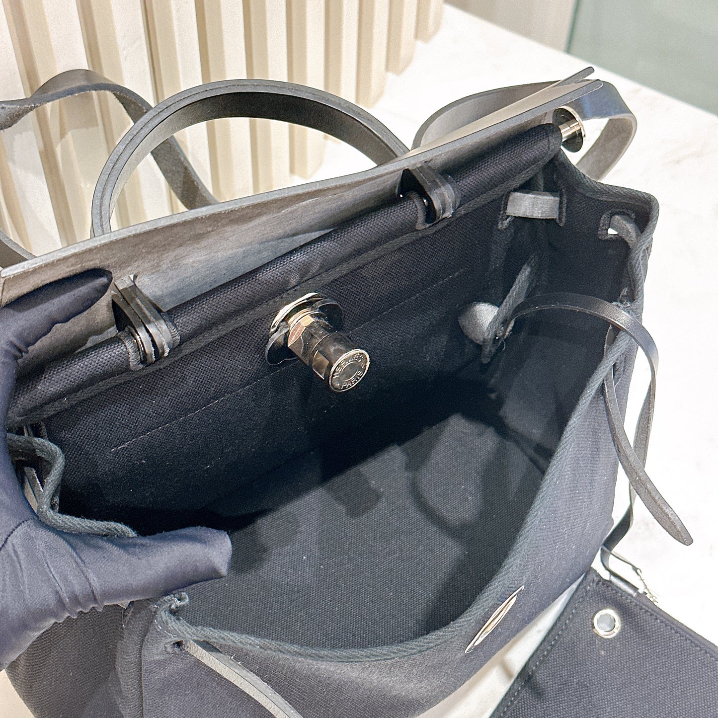 Hermes Herbag Zip 31 in Noir
