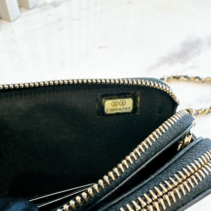 Chanel Boy Double Chain Pochette Black GHW
