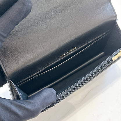 Chanel Top Handle Phone Holder in Black Lambskin