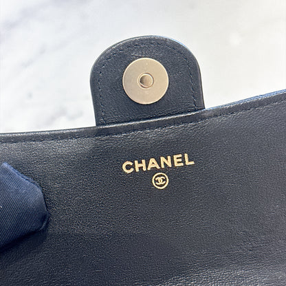 Chanel Top Handle Phone Holder in Black Lambskin