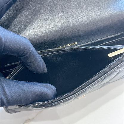 Chanel Top Handle Phone Holder in Black Lambskin