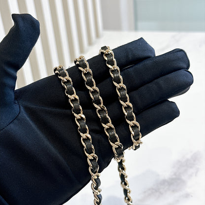 Chanel Top Handle Phone Holder in Black Lambskin