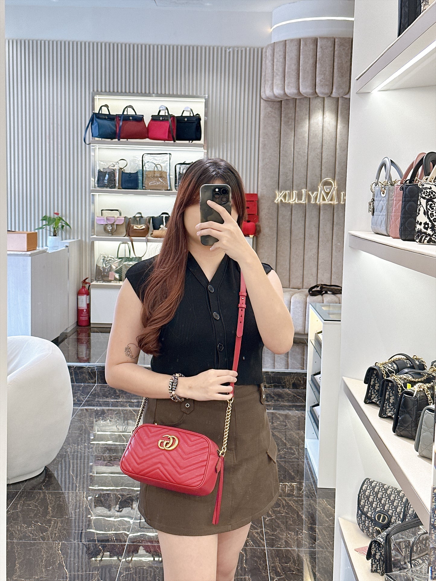 Gucci Marmont Camera Bag in Red Small