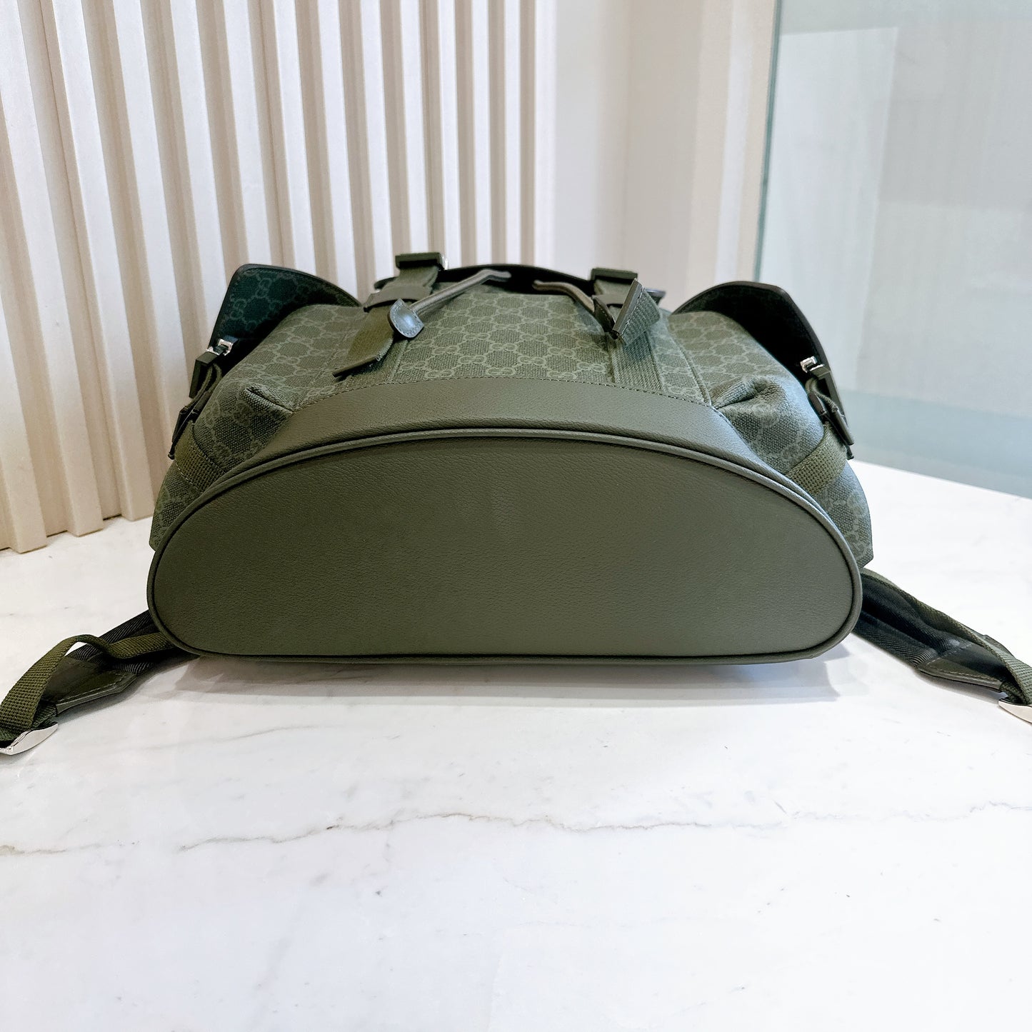 Gucci GG Monogram Large Backpack in Forest Green