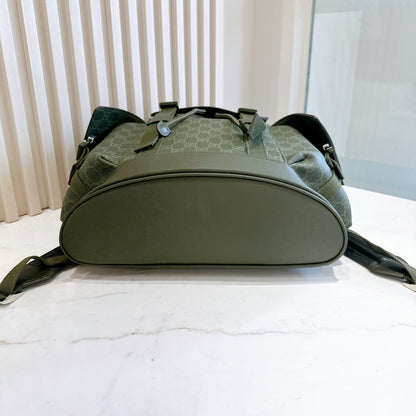 Gucci GG Monogram Large Backpack in Forest Green