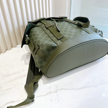 Gucci GG Monogram Large Backpack in Forest Green