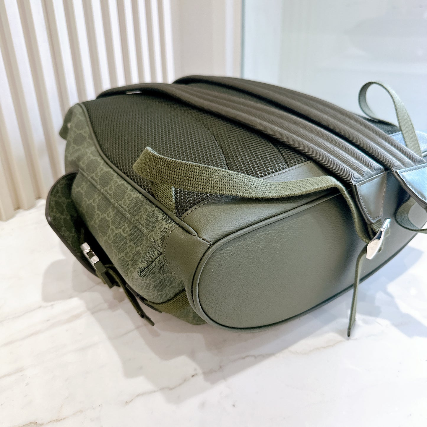 Gucci GG Monogram Large Backpack in Forest Green