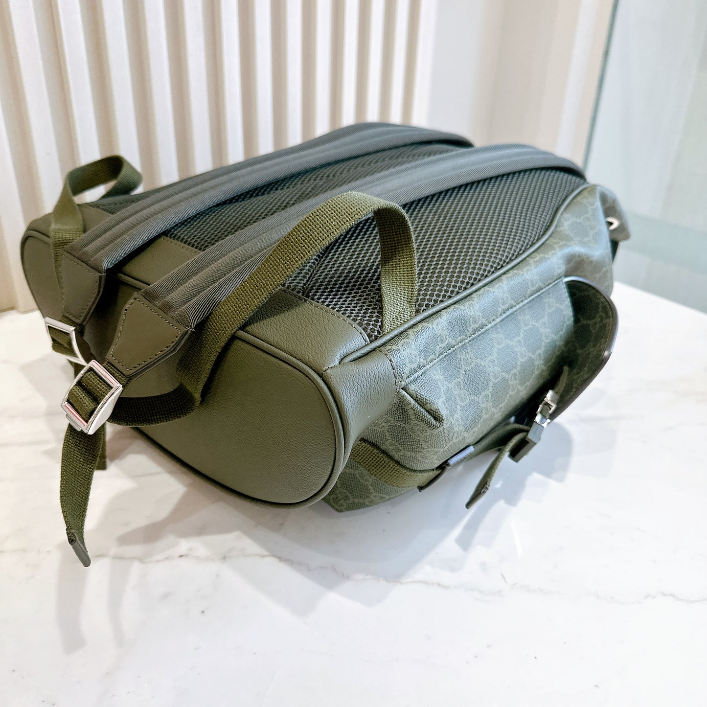 Gucci GG Monogram Large Backpack in Forest Green