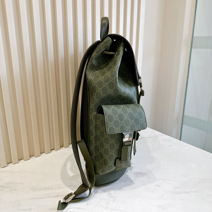 Gucci GG Monogram Large Backpack in Forest Green