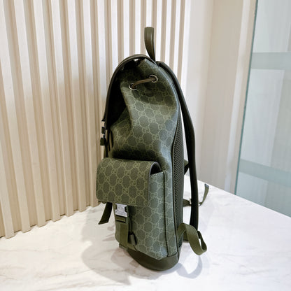 Gucci GG Monogram Large Backpack in Forest Green