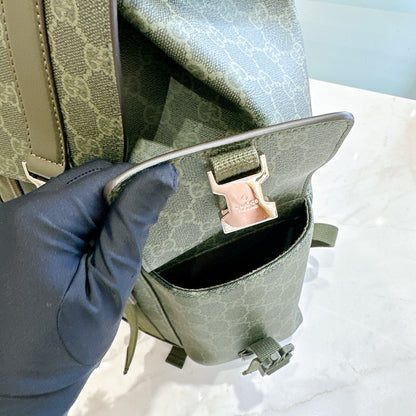 Gucci GG Monogram Large Backpack in Forest Green