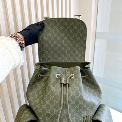 Gucci GG Monogram Large Backpack in Forest Green