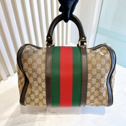 Gucci Boston Web Canvas Bag