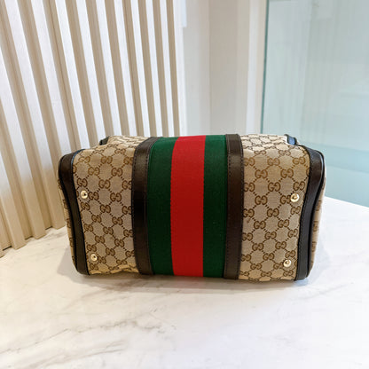 Gucci Boston Web Canvas Bag