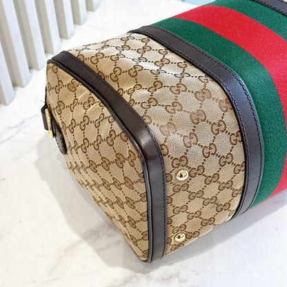 Gucci Boston Web Canvas Bag