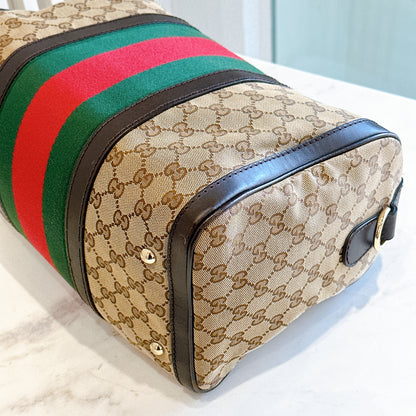 Gucci Boston Web Canvas Bag