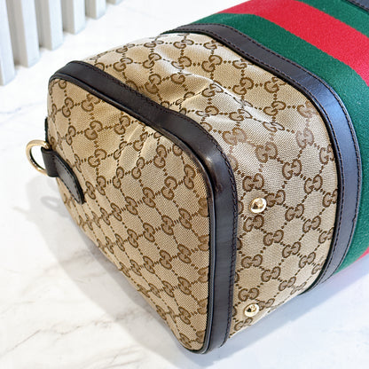 Gucci Boston Web Canvas Bag