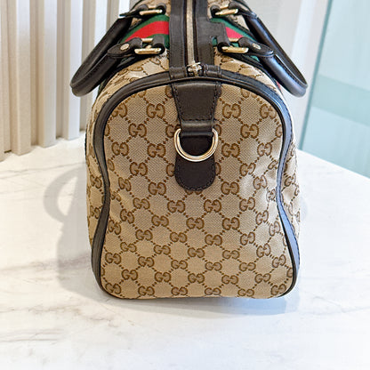 Gucci Boston Web Canvas Bag