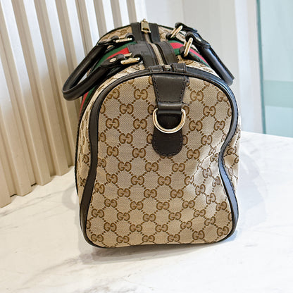 Gucci Boston Web Canvas Bag