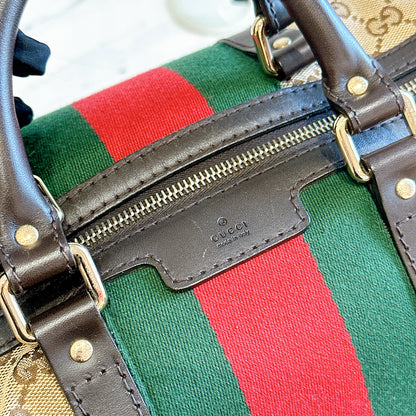 Gucci Boston Web Canvas Bag