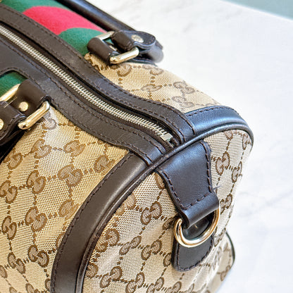 Gucci Boston Web Canvas Bag