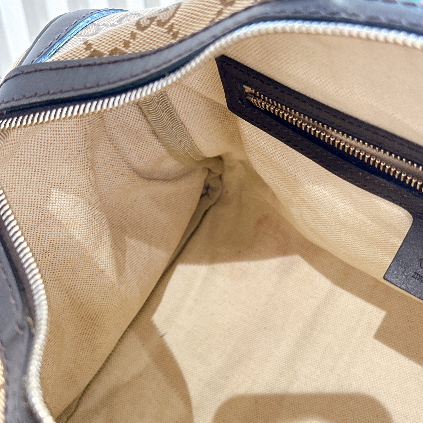 Gucci Boston Web Canvas Bag