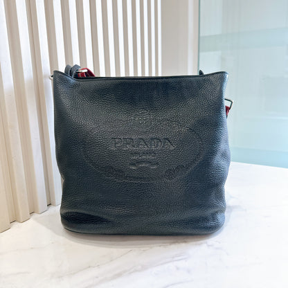 Prada Classic Logo Secchiello Bucket Bag in Nero
