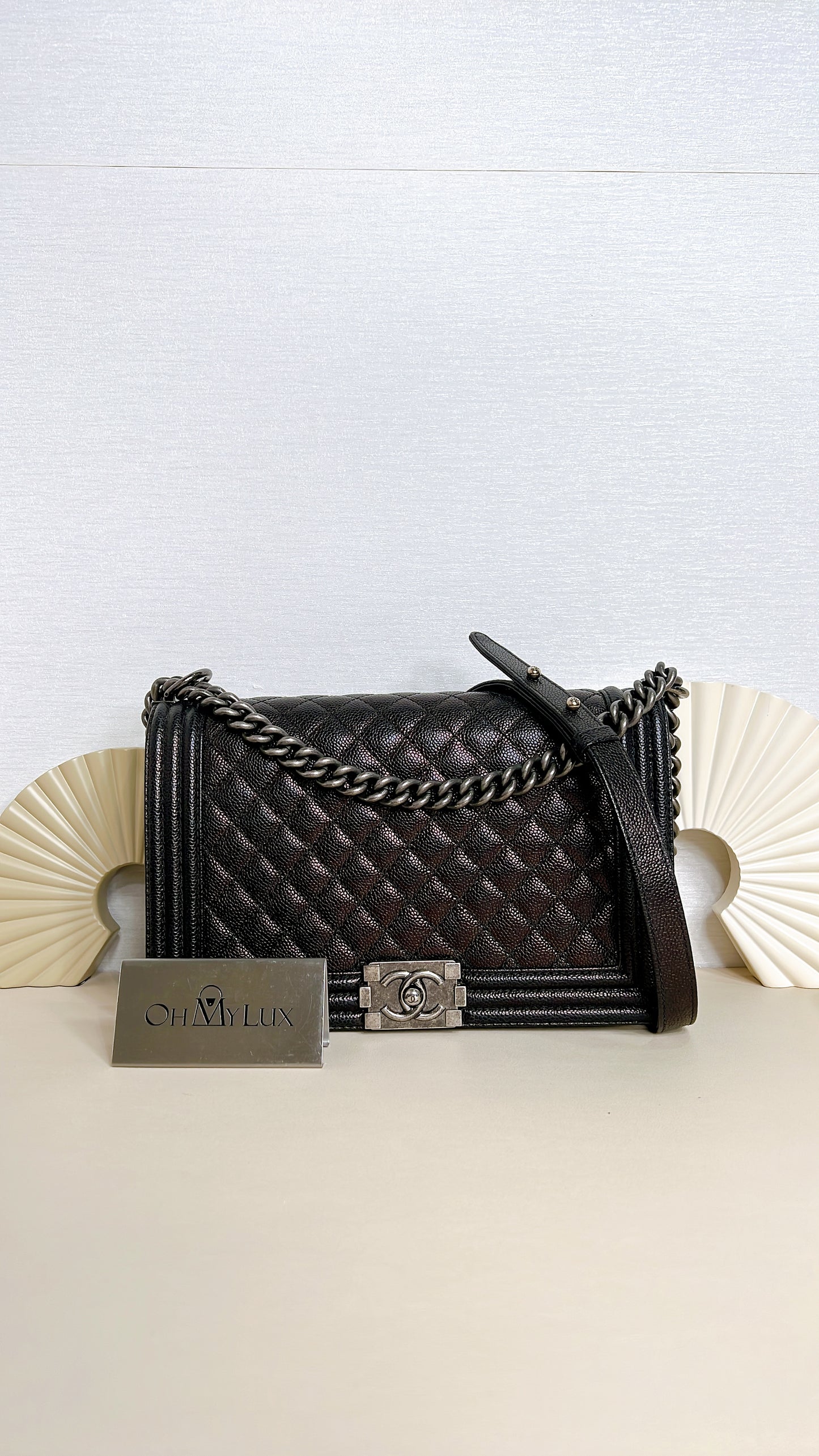 Chanel Boy New Medium in Black Caviar