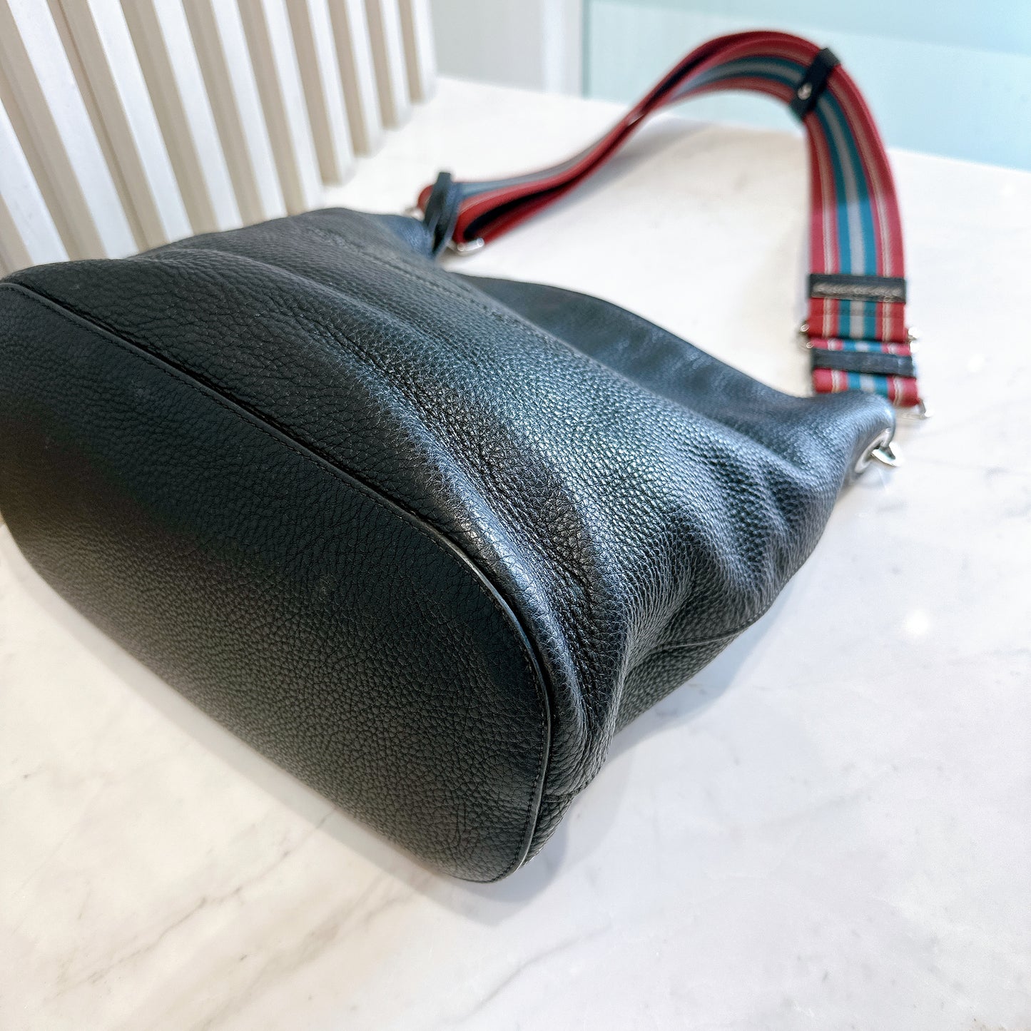 Prada Classic Logo Secchiello Bucket Bag in Nero