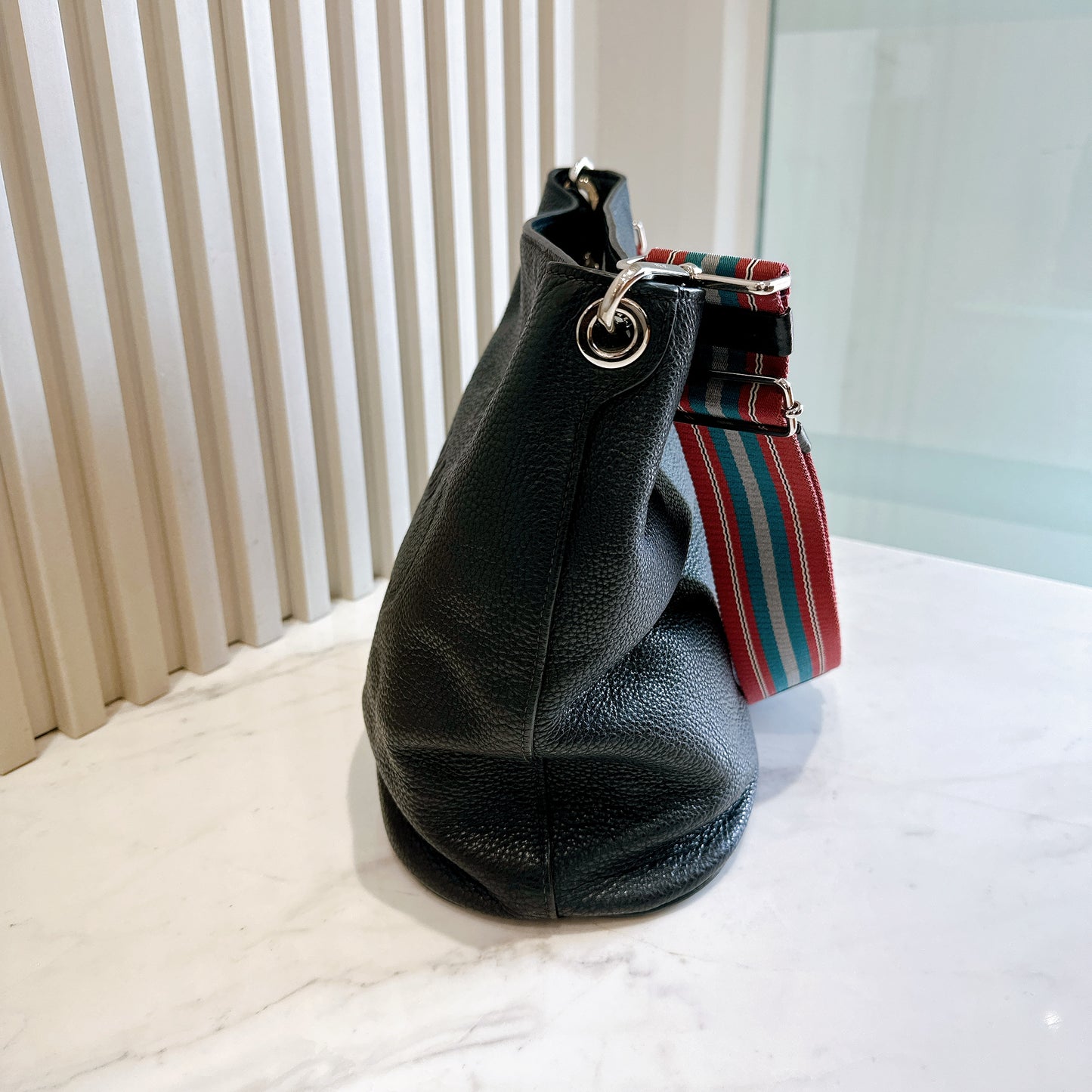 Prada Classic Logo Secchiello Bucket Bag in Nero