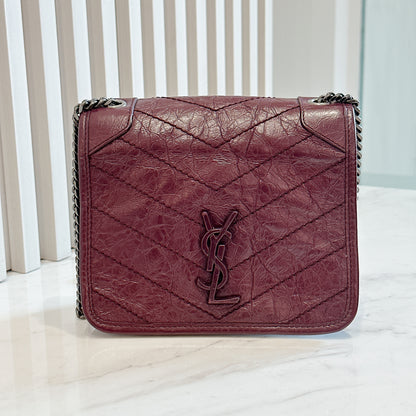 YSL Niki Mini in Burgundy Colour