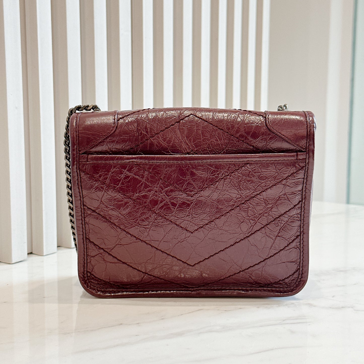 YSL Niki Mini in Burgundy Colour