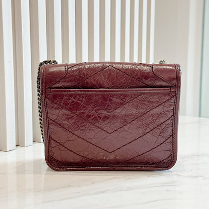 YSL Niki Mini in Burgundy Colour