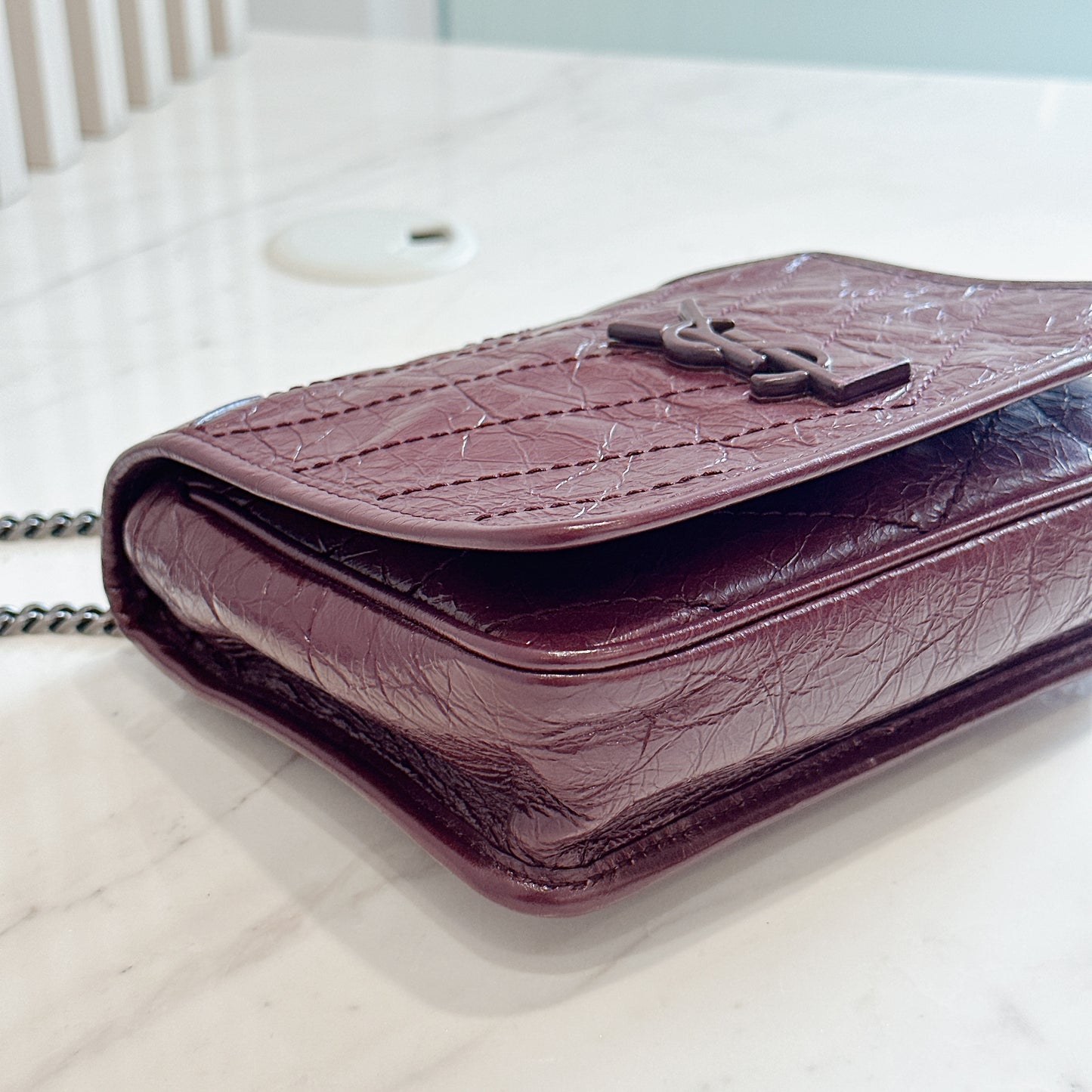 YSL Niki Mini in Burgundy Colour