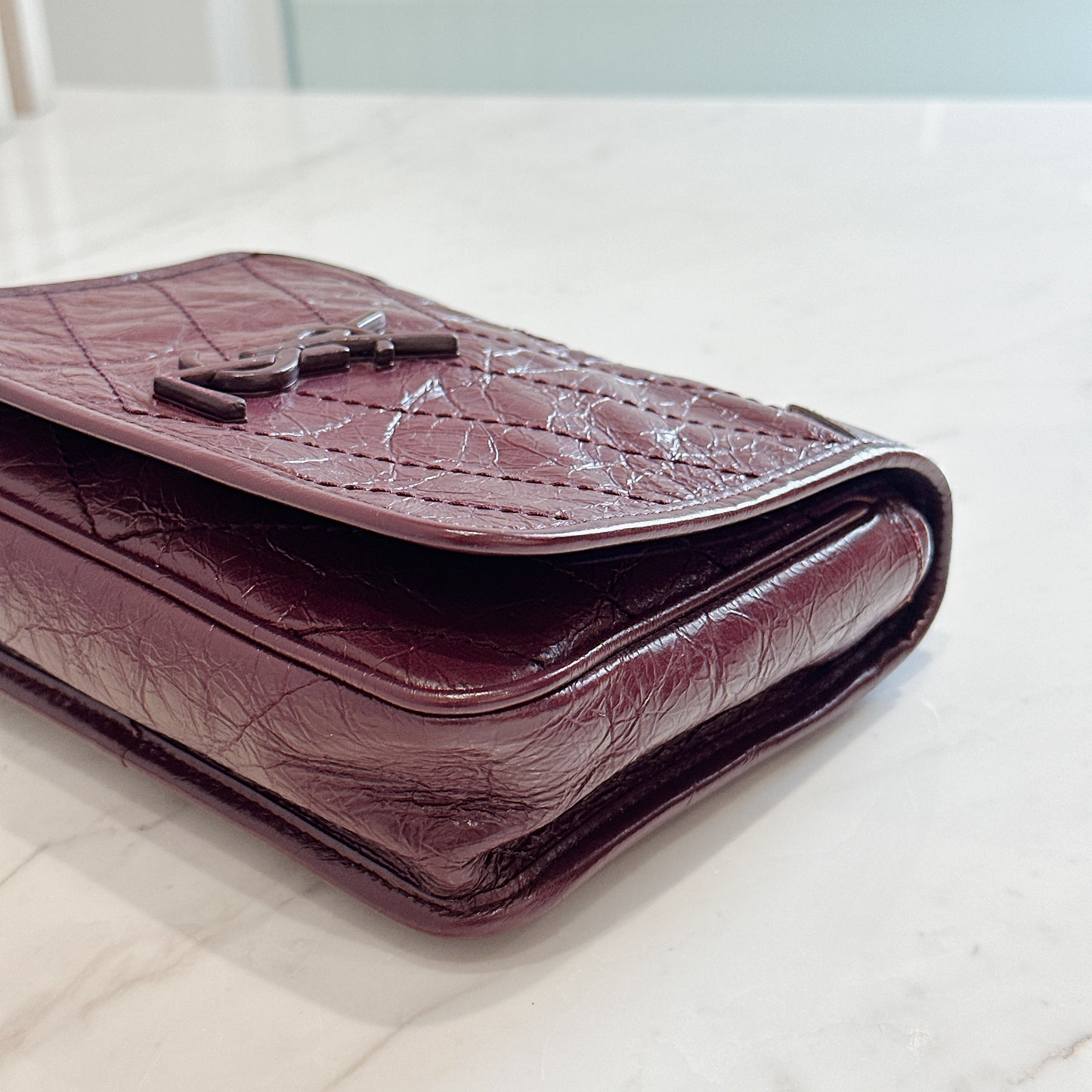 YSL Niki Mini in Burgundy Colour