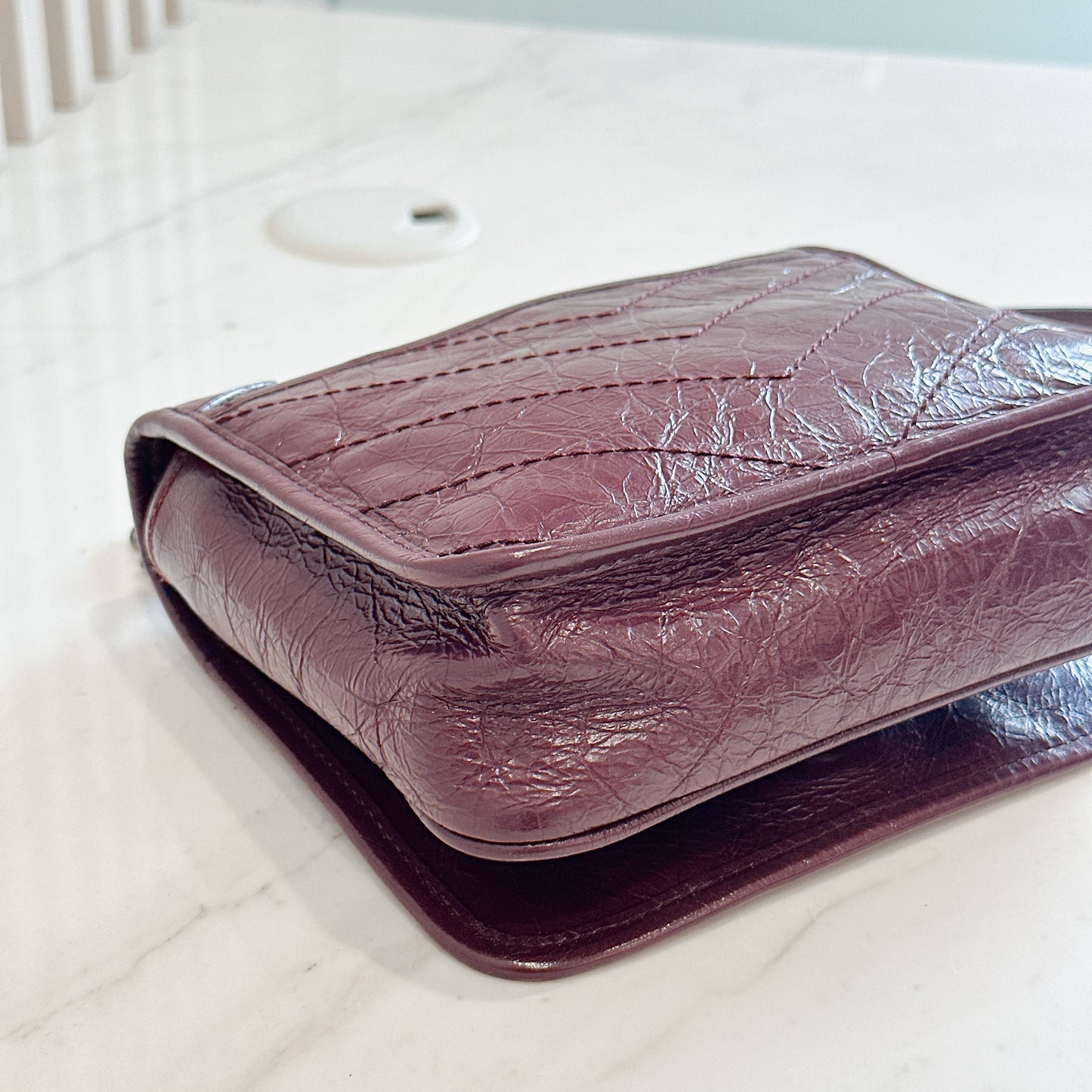 YSL Niki Mini in Burgundy Colour