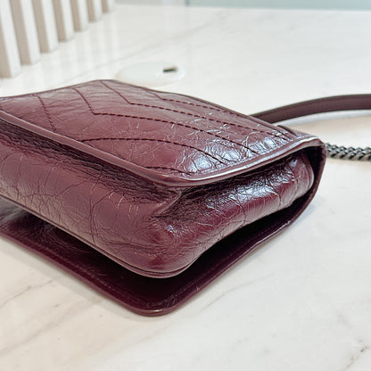 YSL Niki Mini in Burgundy Colour