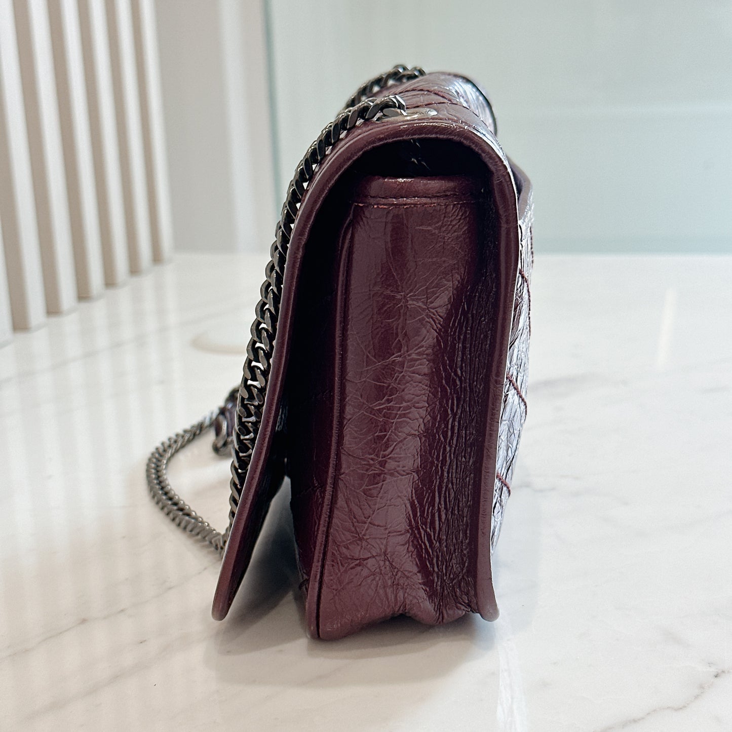 YSL Niki Mini in Burgundy Colour